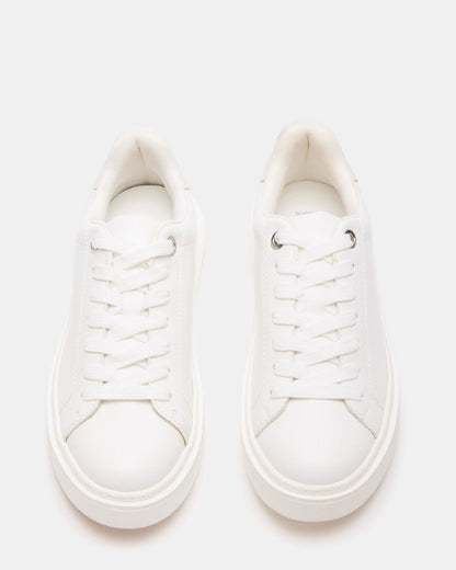 CATCHER White Suede Women's Low-Top Lace-Up Sneaker | Steve Madden