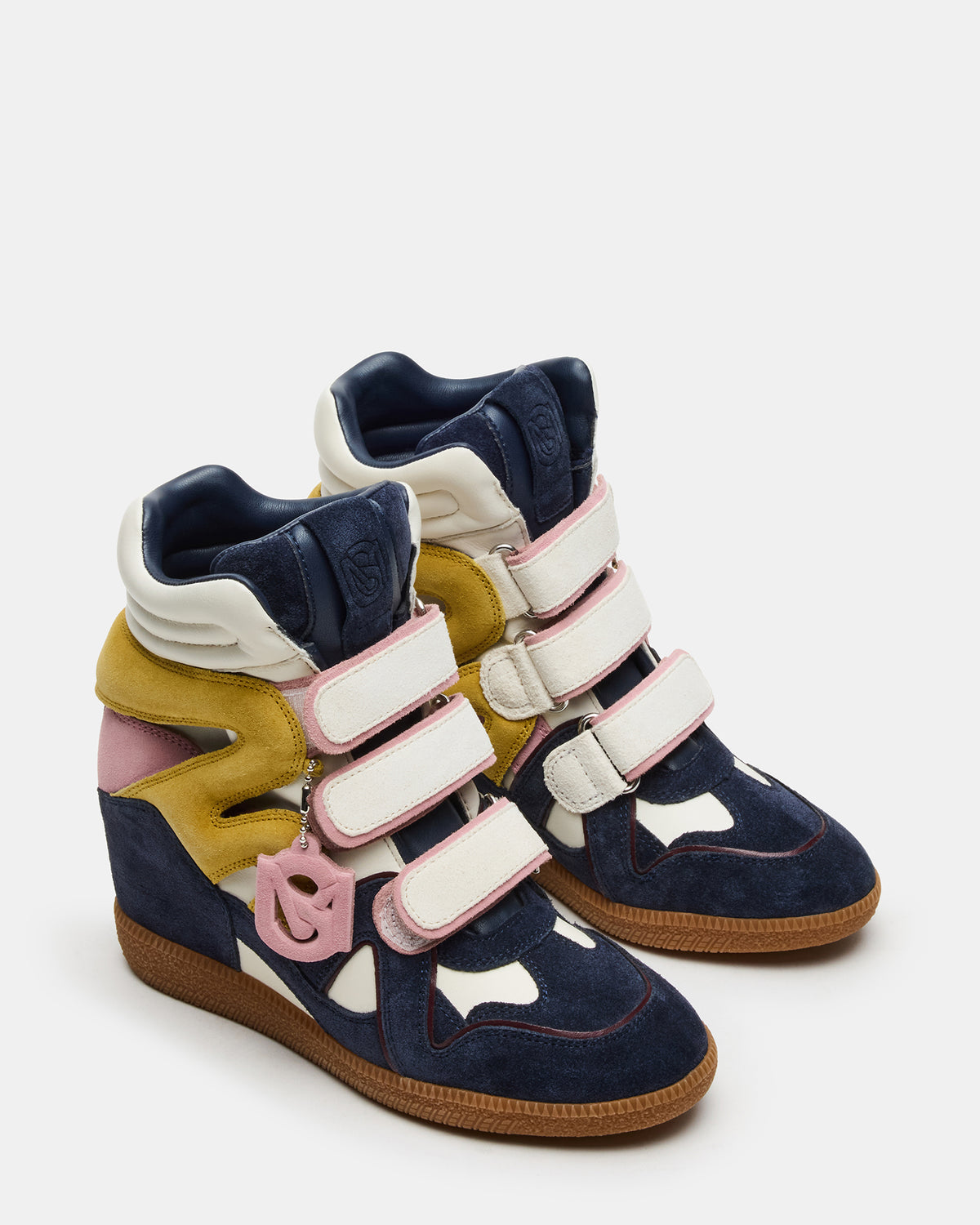 MAVIS Navy Suede High-Top Velcro Women's Sneaker | Steve Madden