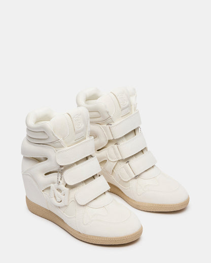 MAVIS White Suede High-Top Velcro Women's Sneaker | Steve Madden