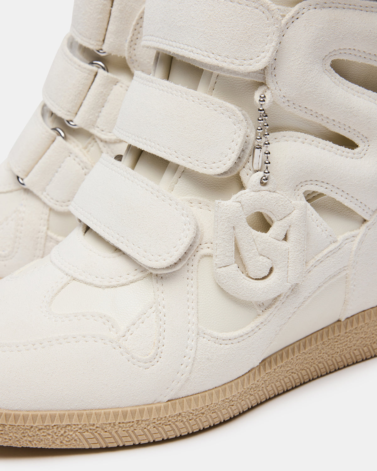 MAVIS White Suede High-Top Velcro Women's Sneaker | Steve Madden