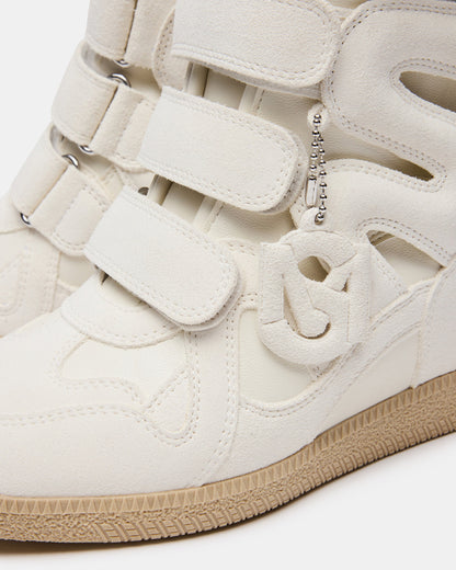 MAVIS White Suede High-Top Velcro Women's Sneaker | Steve Madden