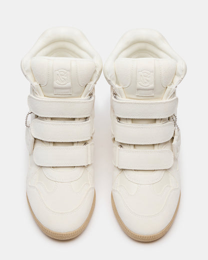 MAVIS White Suede High-Top Velcro Women's Sneaker | Steve Madden