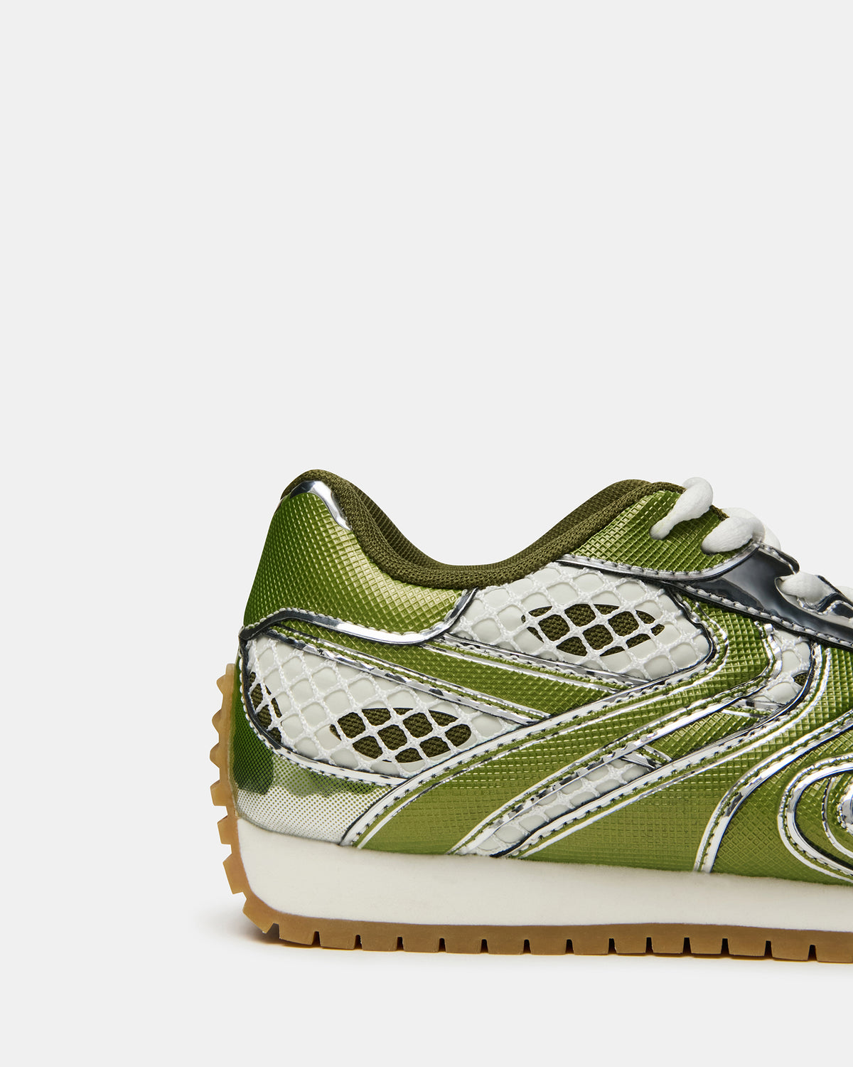 PAGER Green Multi Low-Top Lace-Up Mesh Women's Sneaker | Steve Madden