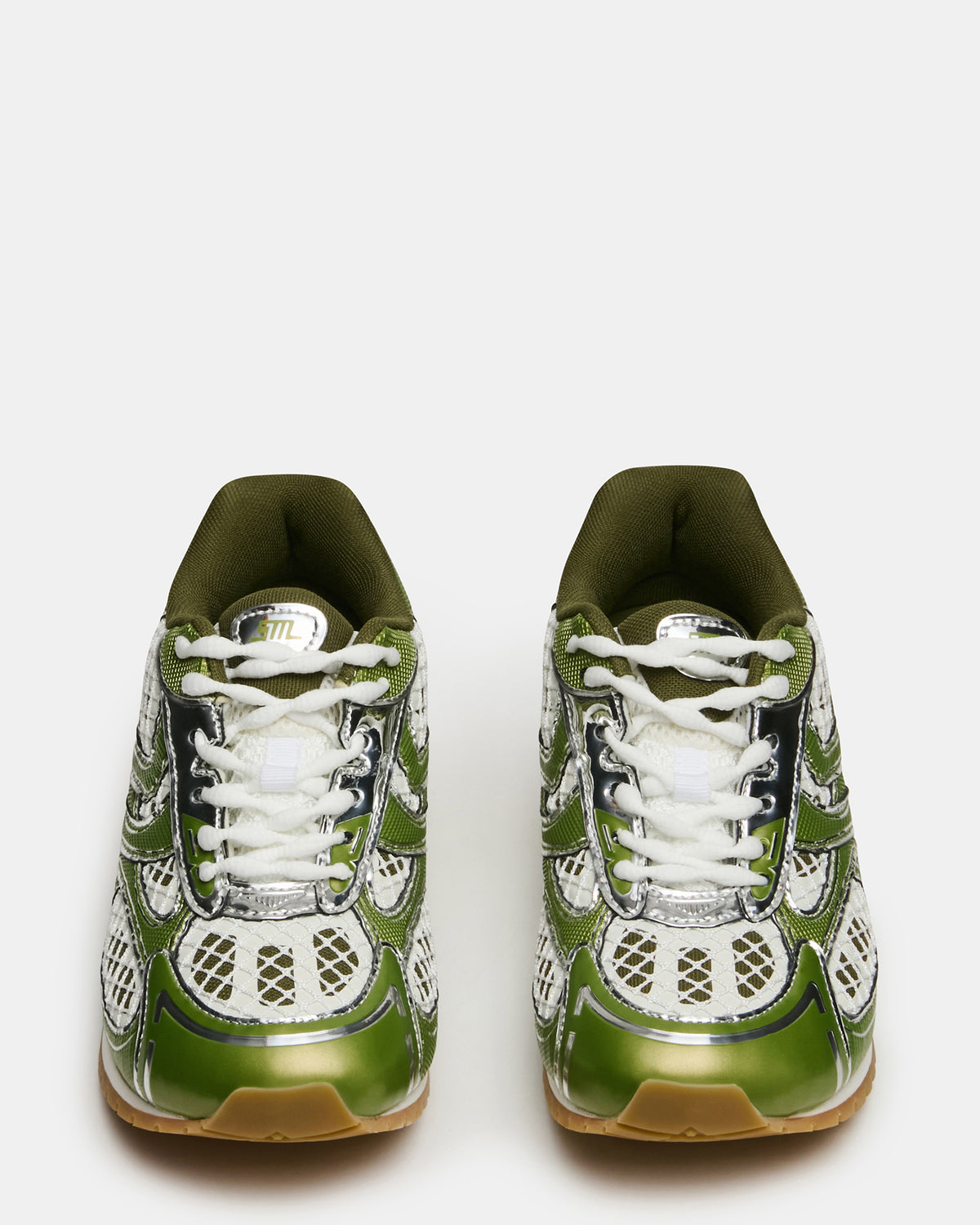 PAGER Green Multi Low-Top Lace-Up Mesh Women's Sneaker | Steve Madden