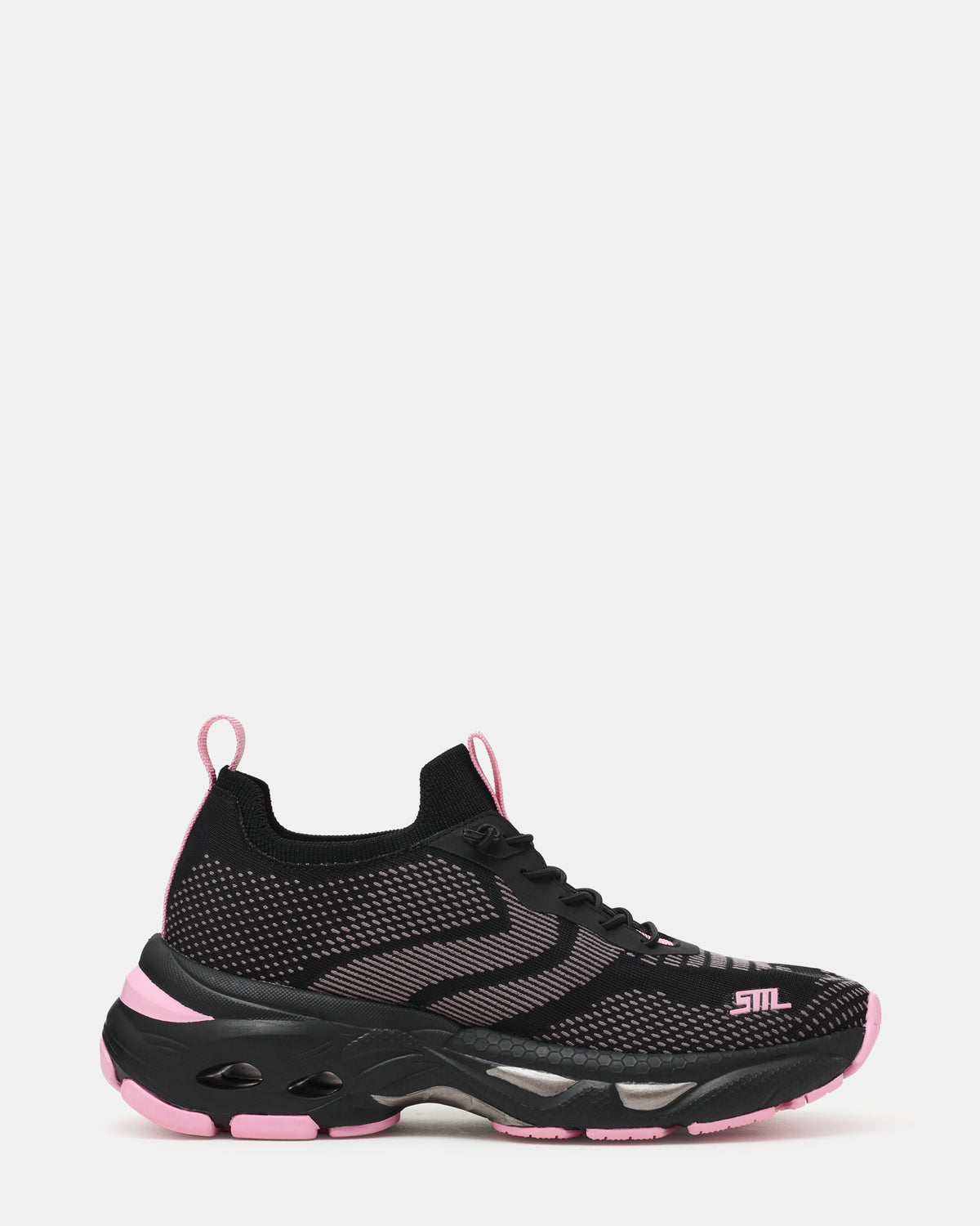 SWOOP Black Multi Lace-Up Low-Top Platform Athletic Women's Sneaker | Steve Madden