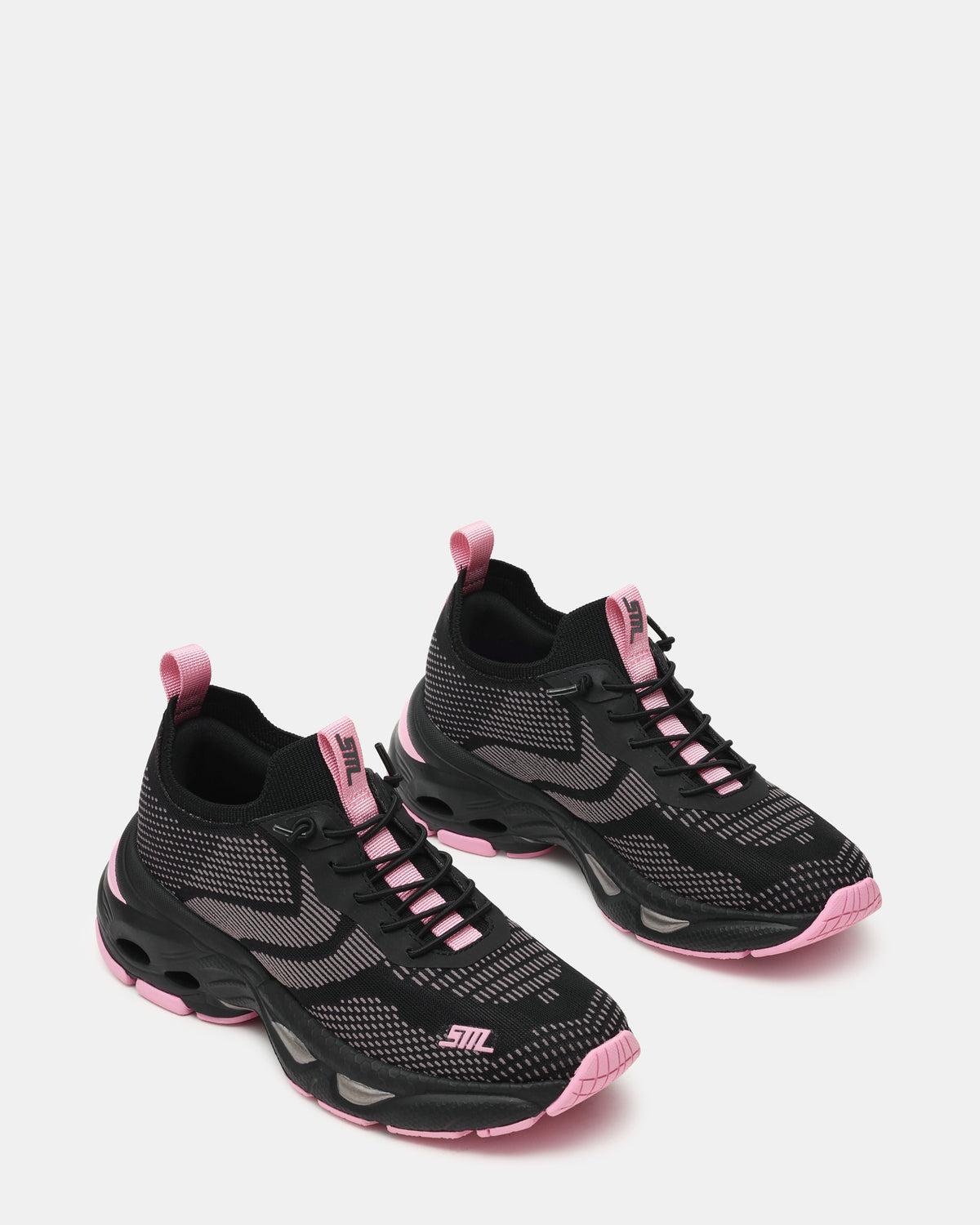 SWOOP Black Multi Lace-Up Low-Top Platform Athletic Women's Sneaker | Steve Madden