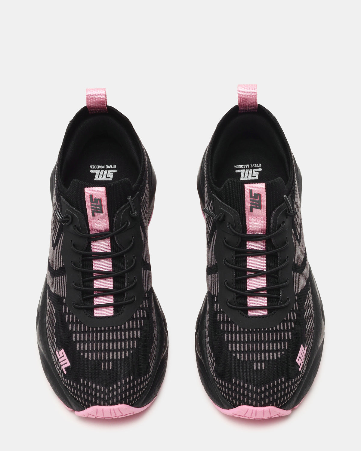 SWOOP Black Multi Lace-Up Low-Top Platform Athletic Women's Sneaker | Steve Madden