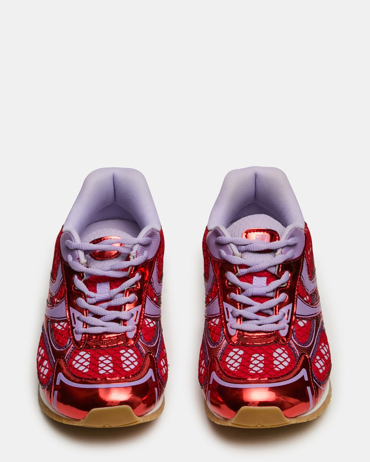 PAGER Red Multi Low-Top Lace-Up Mesh Women's Sneaker | Steve Madden
