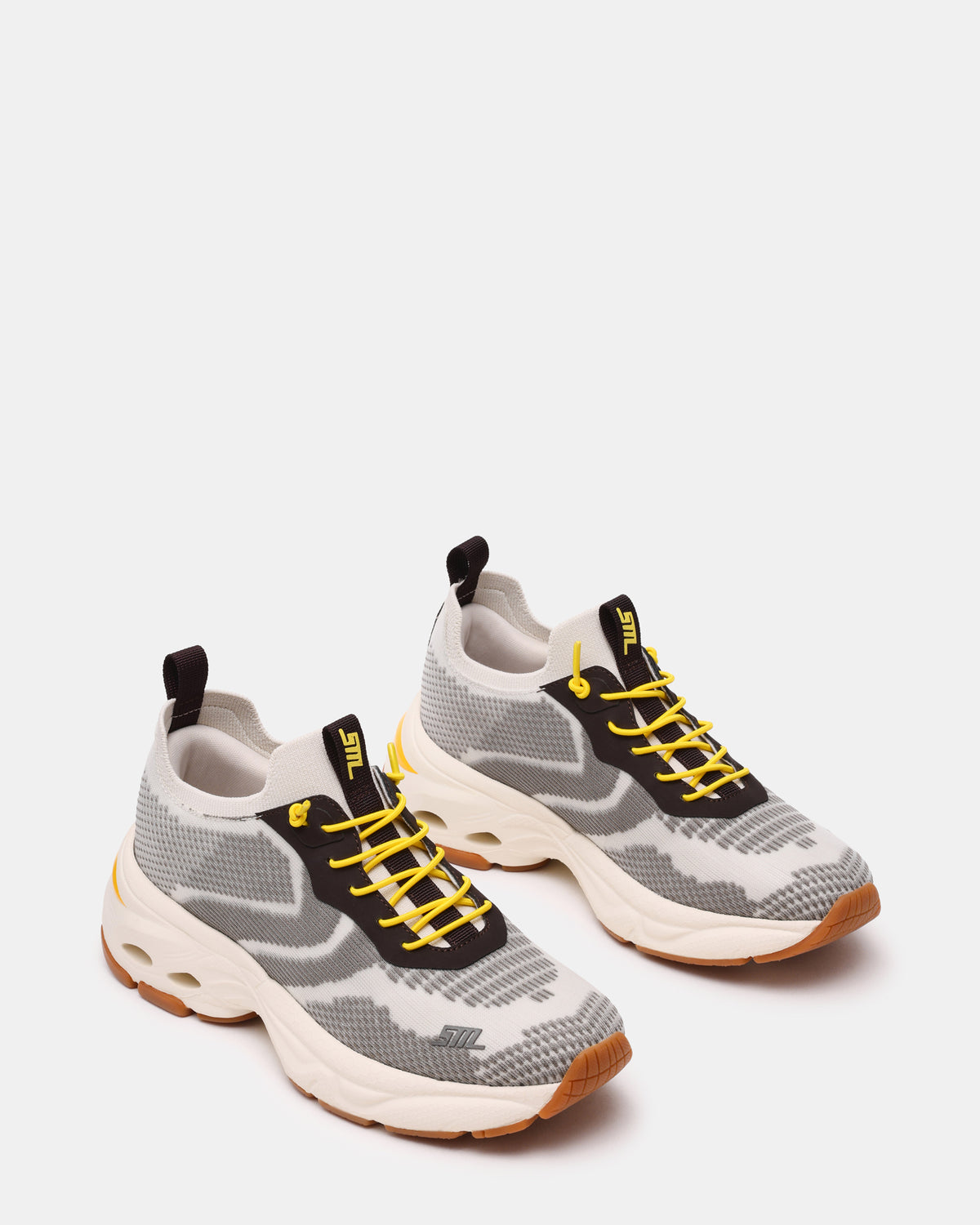 SWOOP Grey Multi Lace-Up Low-Top Platform Athletic Women's Sneaker | Steve Madden