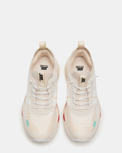 SWOOP White Multi Lace-Up Low-Top Platform Athletic Women's Sneaker | Steve Madden