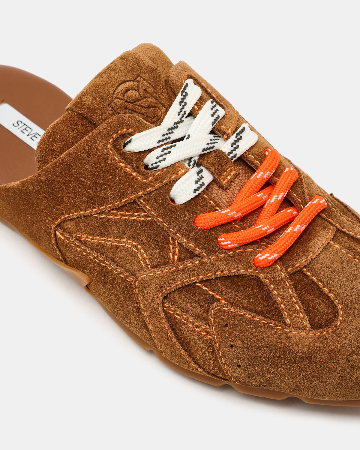 AZIEL MULE Chestnut Suede Low-Top Lace-Up Slip-On Women's Sneaker | Steve Madden
