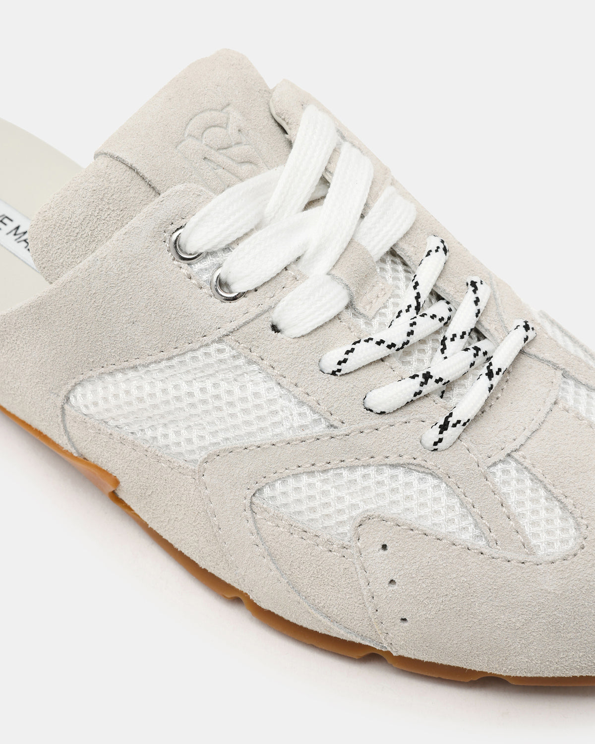 AZIEL MULE White Suede Low-Top Lace-Up Slip-On Women's Sneaker | Steve Madden