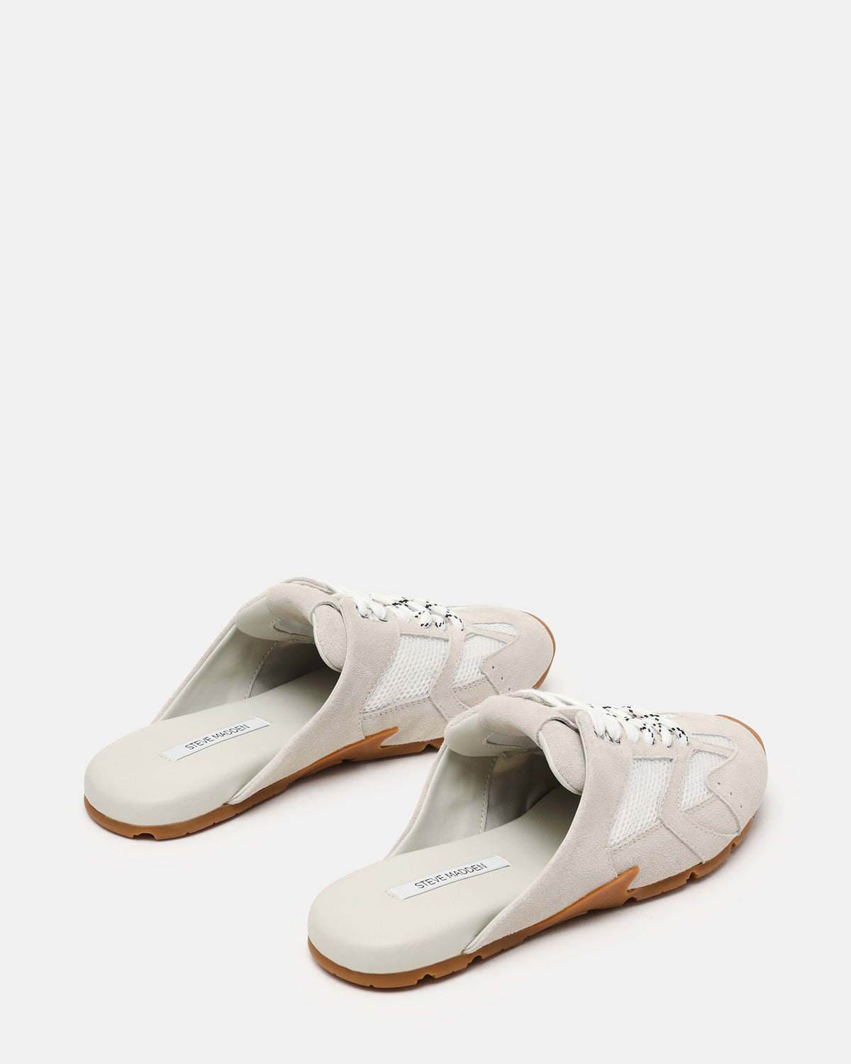AZIEL MULE White Suede Low-Top Lace-Up Slip-On Women's Sneaker | Steve Madden