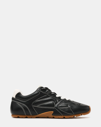 AZIEL Black Low-Top Lace-Up Women's Sneakers | Steve Madden