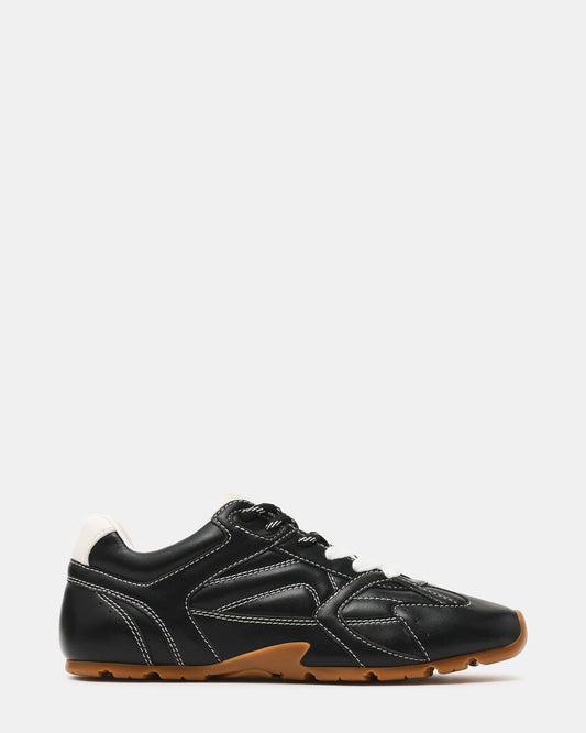 AZIEL Black Low-Top Lace-Up Women's Sneakers | Steve Madden