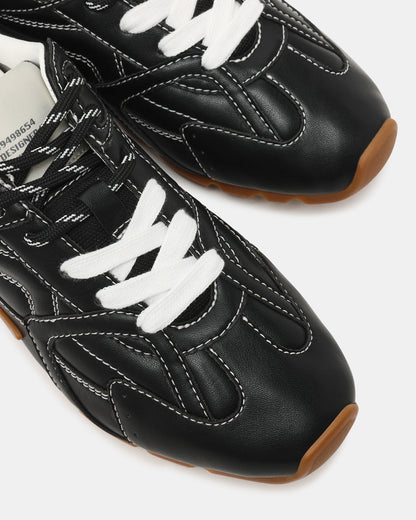 AZIEL Black Low-Top Lace-Up Women's Sneakers | Steve Madden