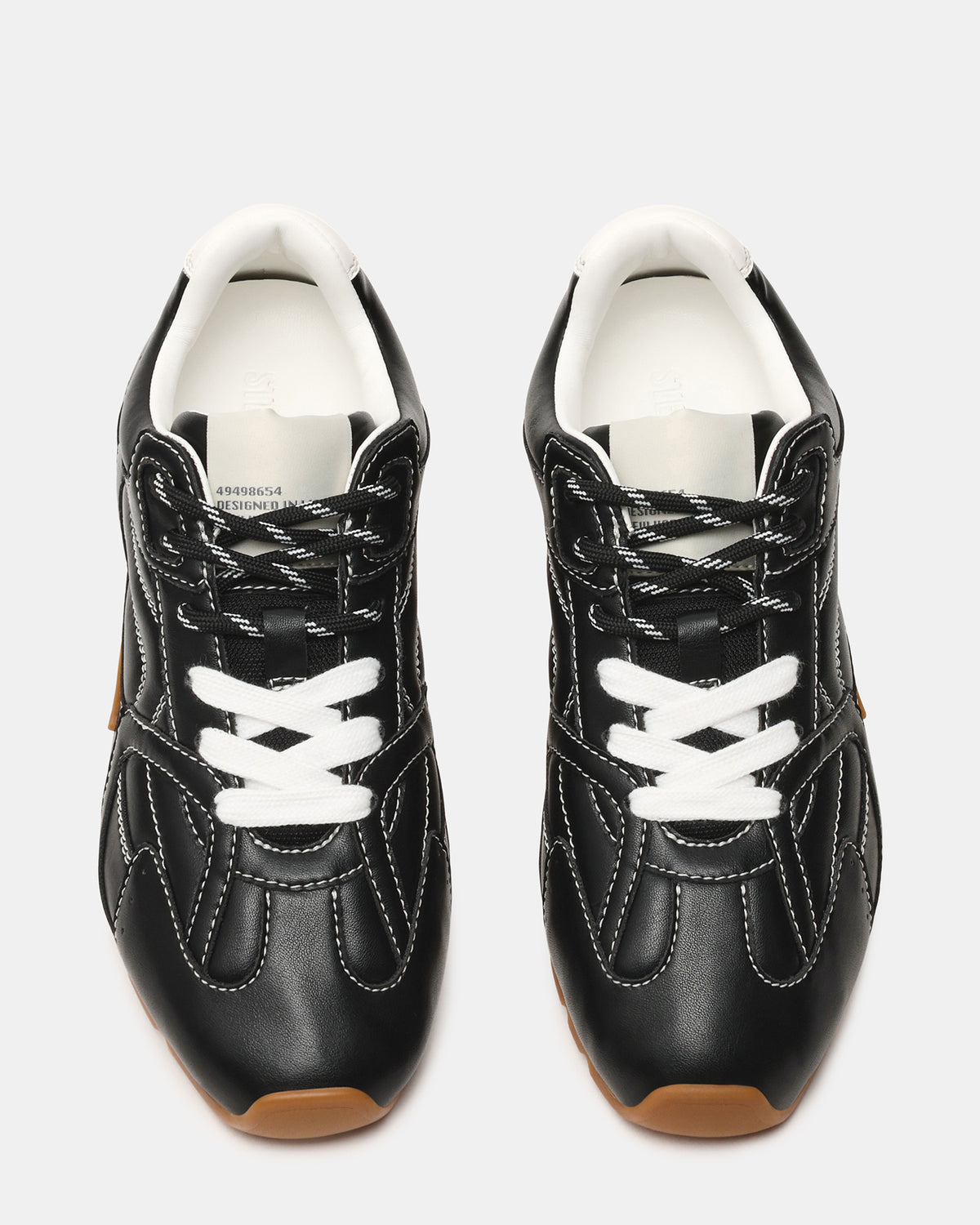 AZIEL Black Low-Top Lace-Up Women's Sneakers | Steve Madden