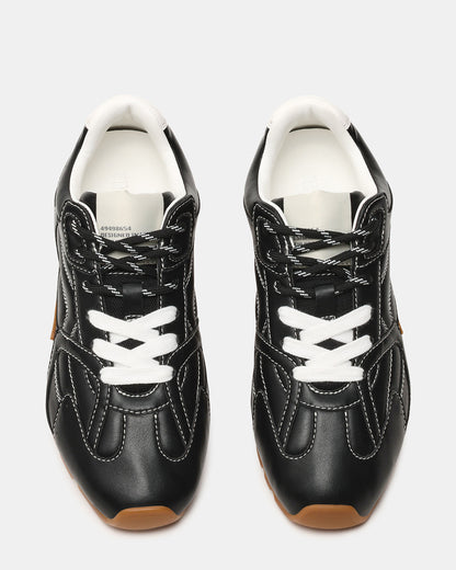 AZIEL Black Low-Top Lace-Up Women's Sneakers | Steve Madden