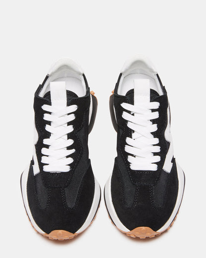 CAMPO Black/White Lace-Up Women's Sneaker | Steve Madden