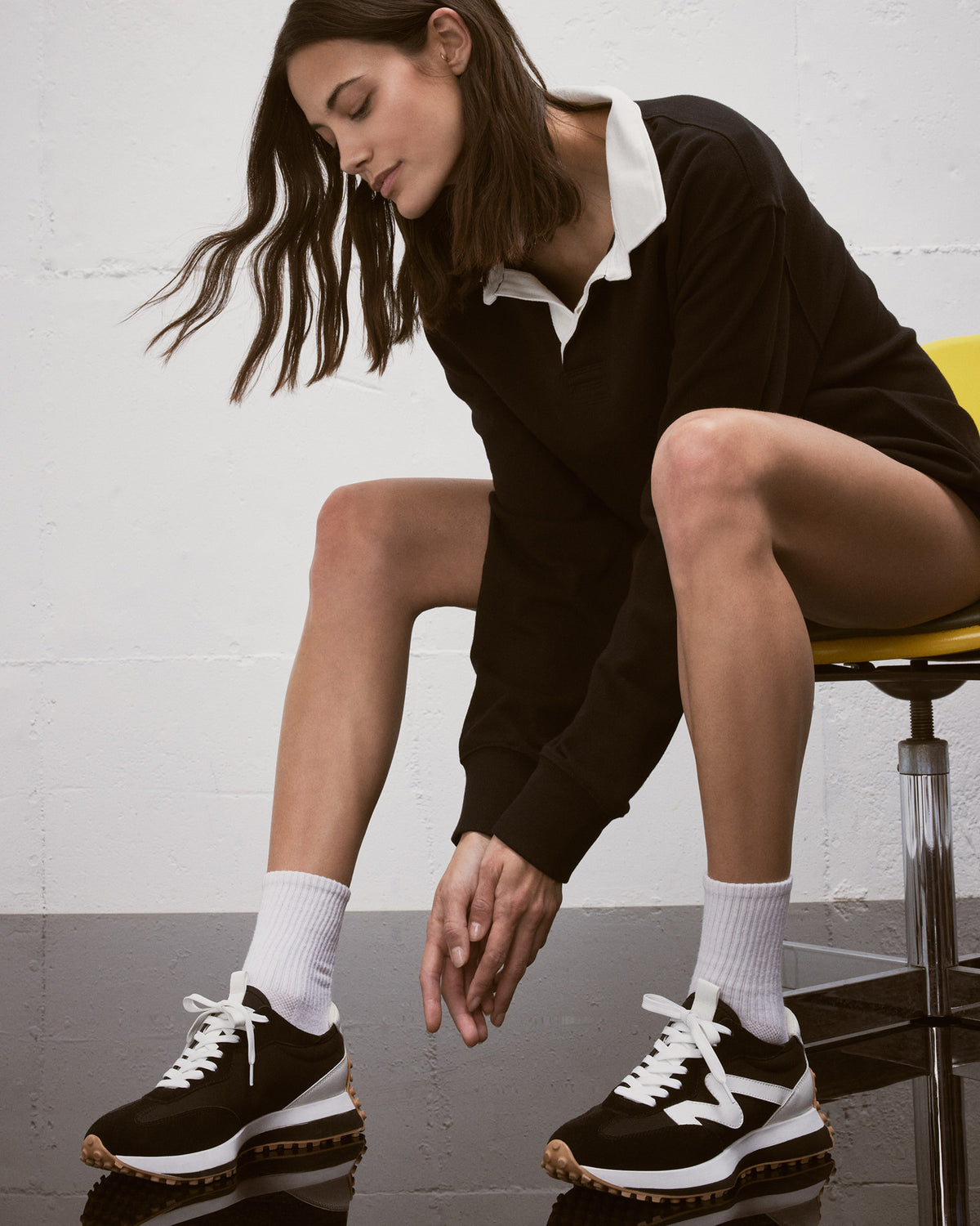 CAMPO Black/White Lace-Up Women's Sneaker | Steve Madden