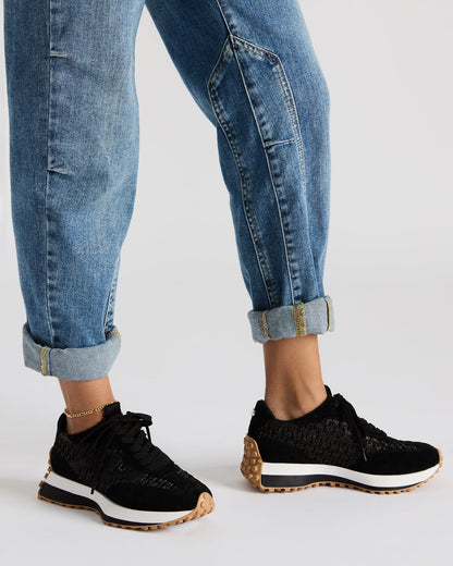 CAMPO Black/Beige Lace-Up Women's Sneaker | Steve Madden