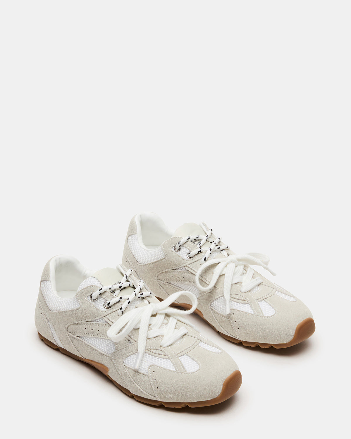 AZIEL White Low-Top Lace-Up Women's Sneakers | Steve Madden