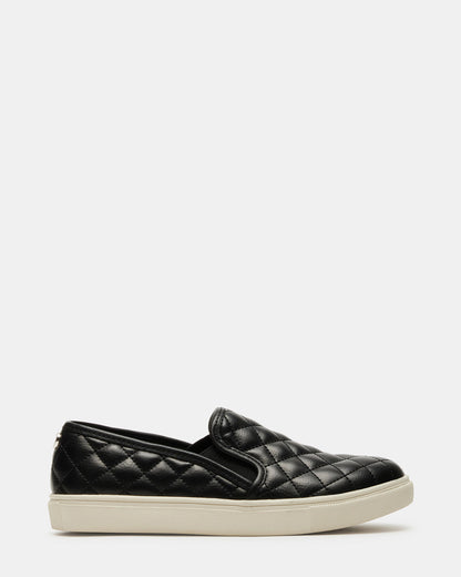 ECENTRCQ Black Leather Women's Slip On Sneakers | Steve Madden