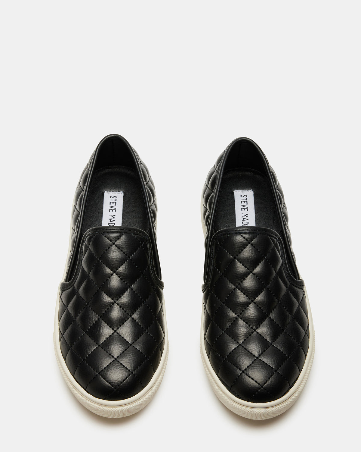 ECENTRCQ Black Leather Women's Slip On Sneakers | Steve Madden