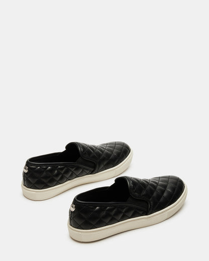 ECENTRCQ Black Leather Women's Slip On Sneakers | Steve Madden