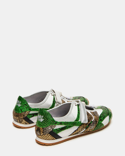 VIPER Green Multi Low-Top Velcro Women's Sneaker | Steve Madden