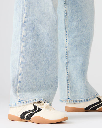 REBOOT Bone Rhinestones Low-Top Lace-Up Women's Sneaker | Steve Madden