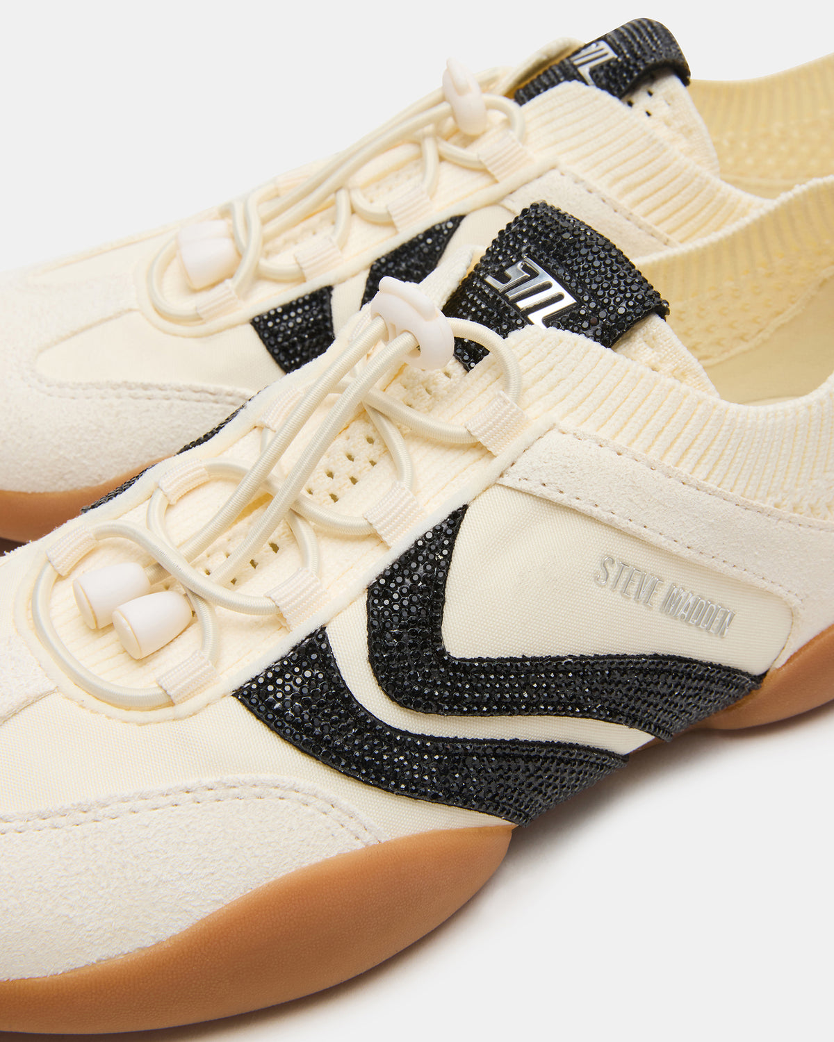 REBOOT Bone Rhinestones Low-Top Lace-Up Women's Sneaker | Steve Madden