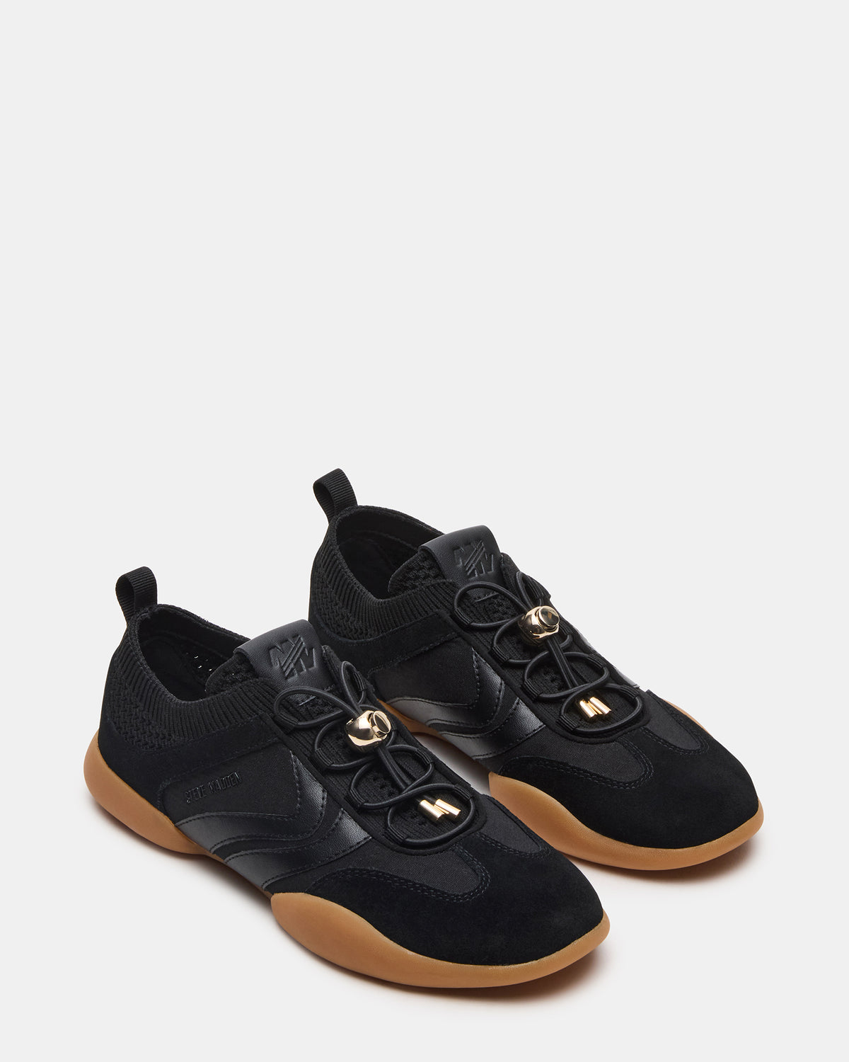 REBOOT Black Glitter Black Low-Top Lace-Up Women's Sneaker | Steve Madden