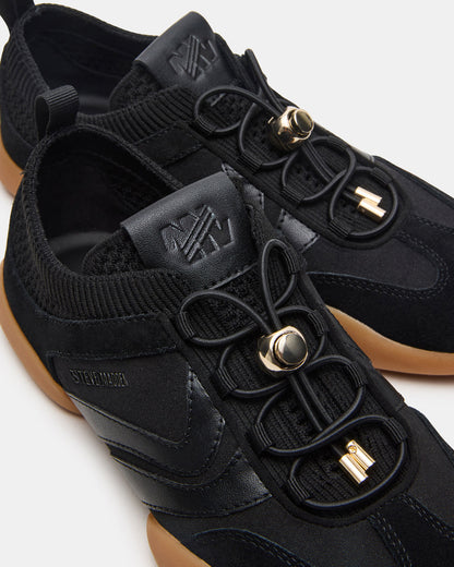 REBOOT Black Glitter Black Low-Top Lace-Up Women's Sneaker | Steve Madden