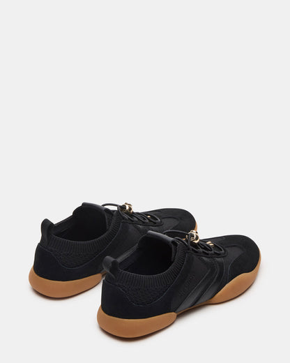 REBOOT Black Glitter Black Low-Top Lace-Up Women's Sneaker | Steve Madden