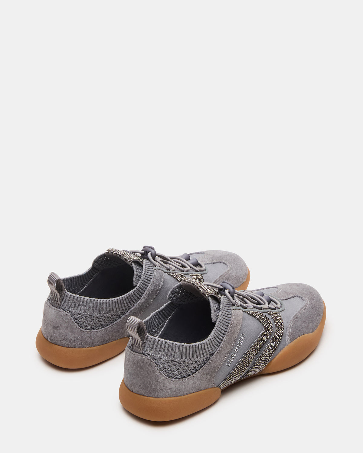 REBOOT Grey Rhinestones Low-Top Lace-Up Women's Sneaker | Steve Madden