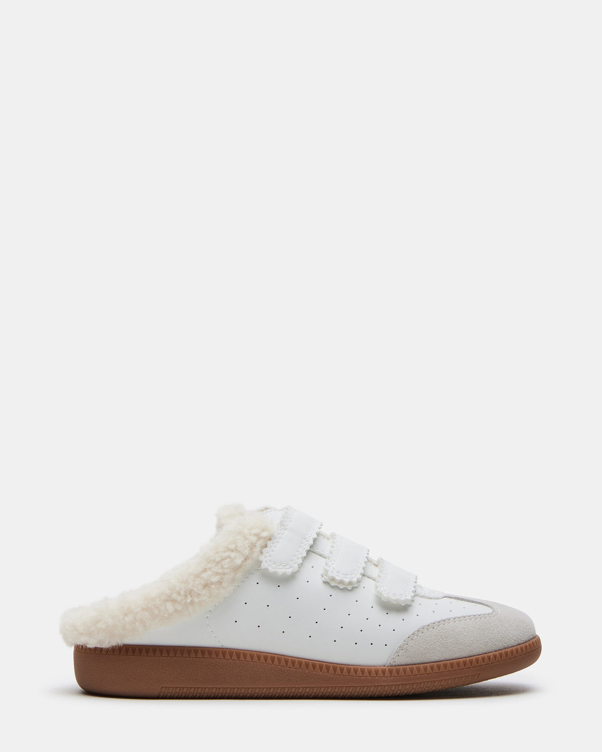 MEMENTO Faux Fur White Multi Slip-On Women's Sneaker | Steve Madden