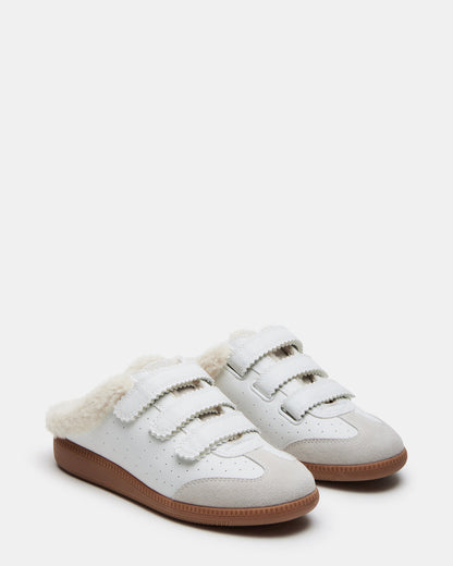 MEMENTO Faux Fur White Multi Slip-On Women's Sneaker | Steve Madden