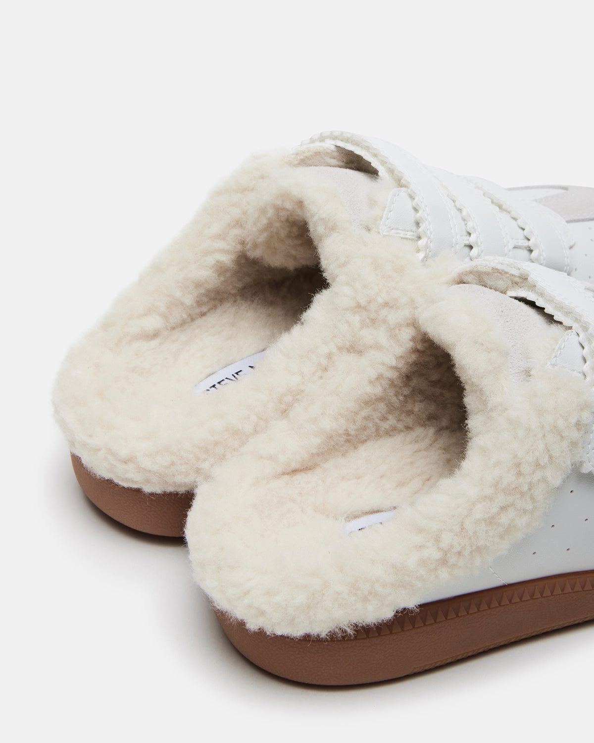 MEMENTO Faux Fur White Multi Slip-On Women's Sneaker | Steve Madden