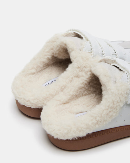 MEMENTO Faux Fur White Multi Slip-On Women's Sneaker | Steve Madden