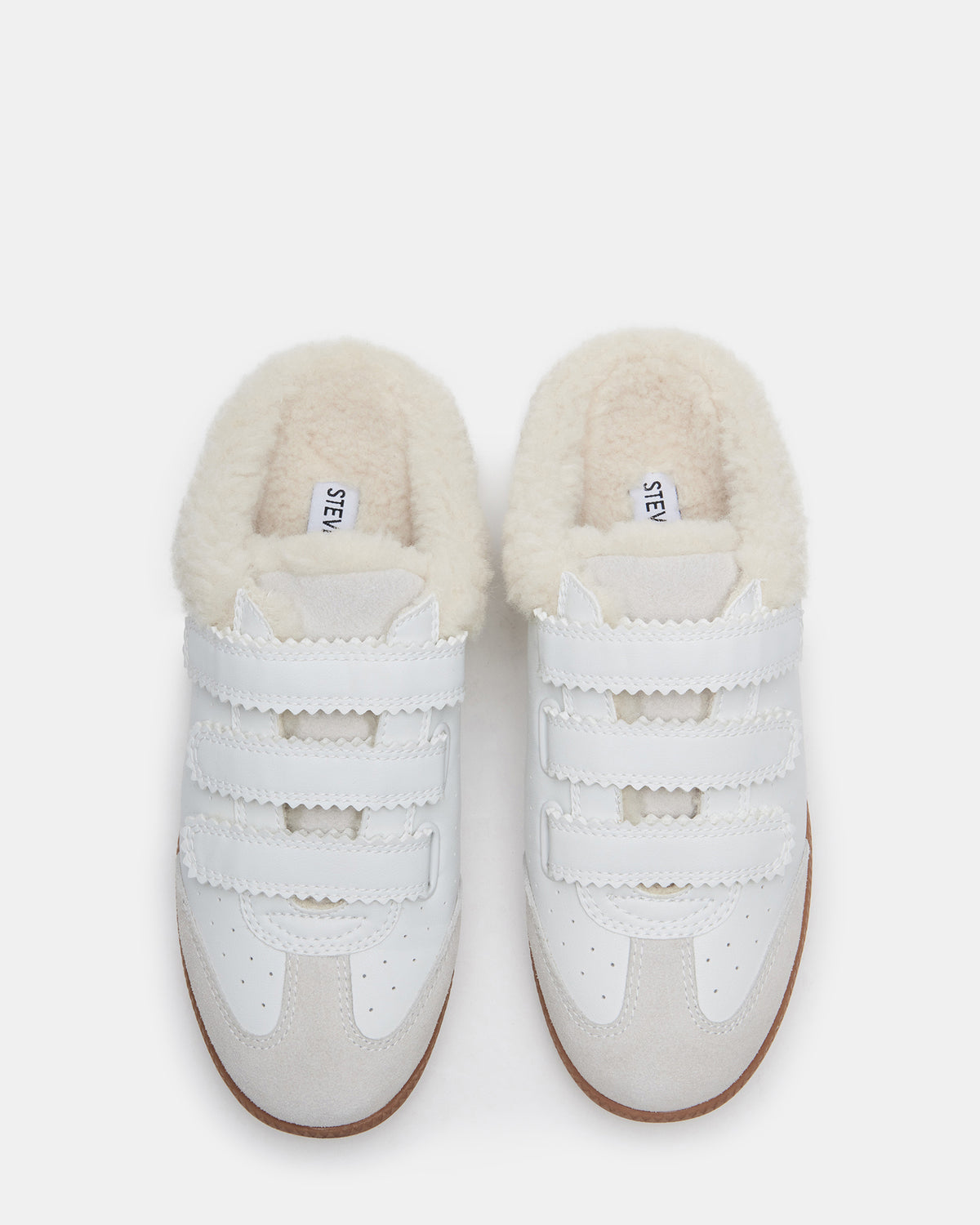 MEMENTO Faux Fur White Multi Slip-On Women's Sneaker | Steve Madden