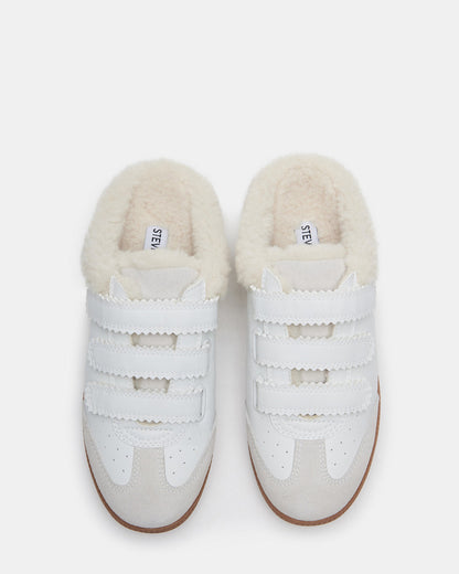 MEMENTO Faux Fur White Multi Slip-On Women's Sneaker | Steve Madden
