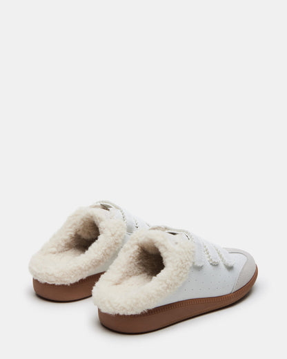 MEMENTO Faux Fur White Multi Slip-On Women's Sneaker | Steve Madden