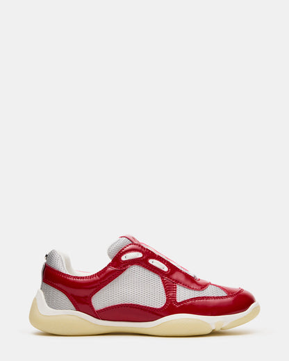 DUSTIN Red Mesh Lace-Up Low-Top Women's Sneaker | Steve Madden