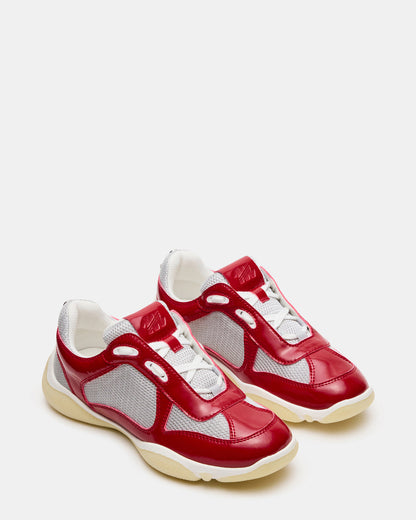 DUSTIN Red Mesh Lace-Up Low-Top Women's Sneaker | Steve Madden