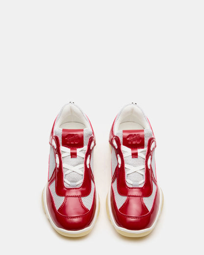 DUSTIN Red Mesh Lace-Up Low-Top Women's Sneaker | Steve Madden