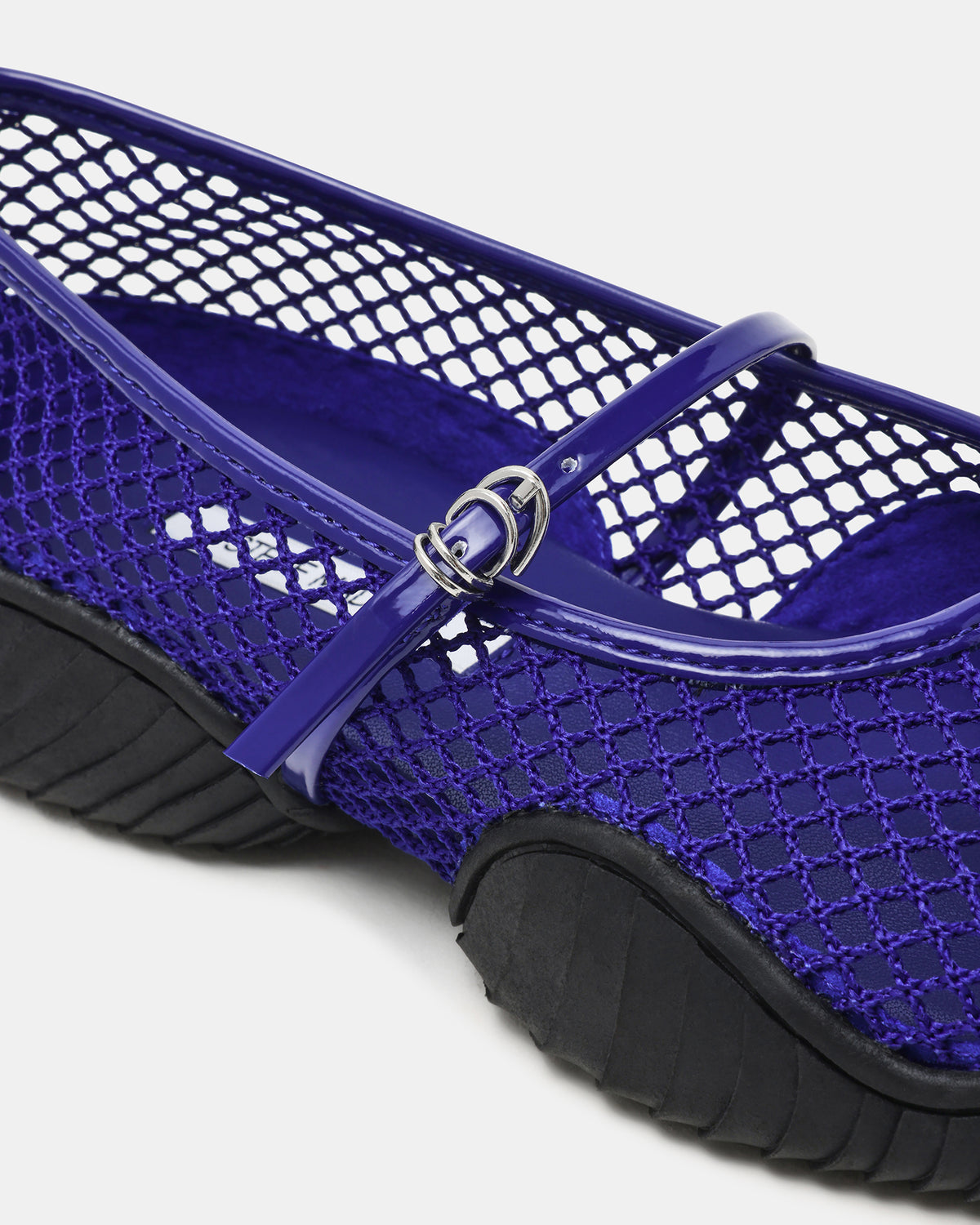 VICKEE Blue Mesh Mary Jane Buckle Chunky Sole Ballet Women's Sneaker | Steve Madden