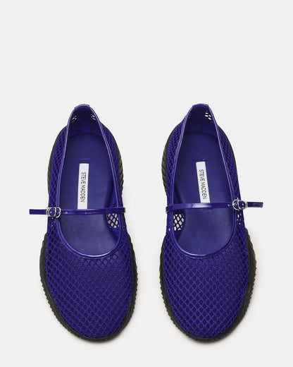 VICKEE Blue Mesh Mary Jane Buckle Chunky Sole Ballet Women's Sneaker | Steve Madden