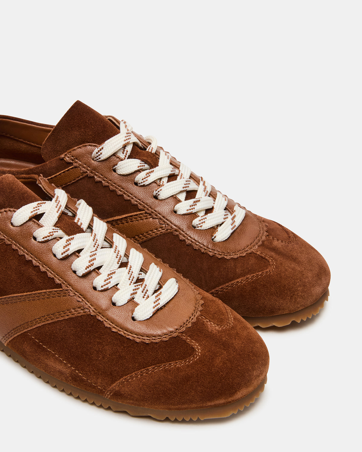 JAYE Chestnut Suede Low-Top Lace-Up Women's Sneaker | Steve Madden