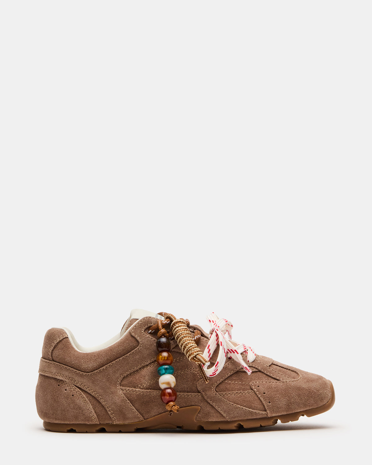 AZIEL Charm Taupe Suede Low-Top Lace-Up Women's Sneakers | Steve Madden